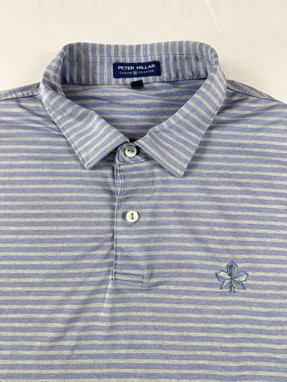 Peter Millar Crown Crafted Shirt Mens Large Polo Golf Club Performance Blue